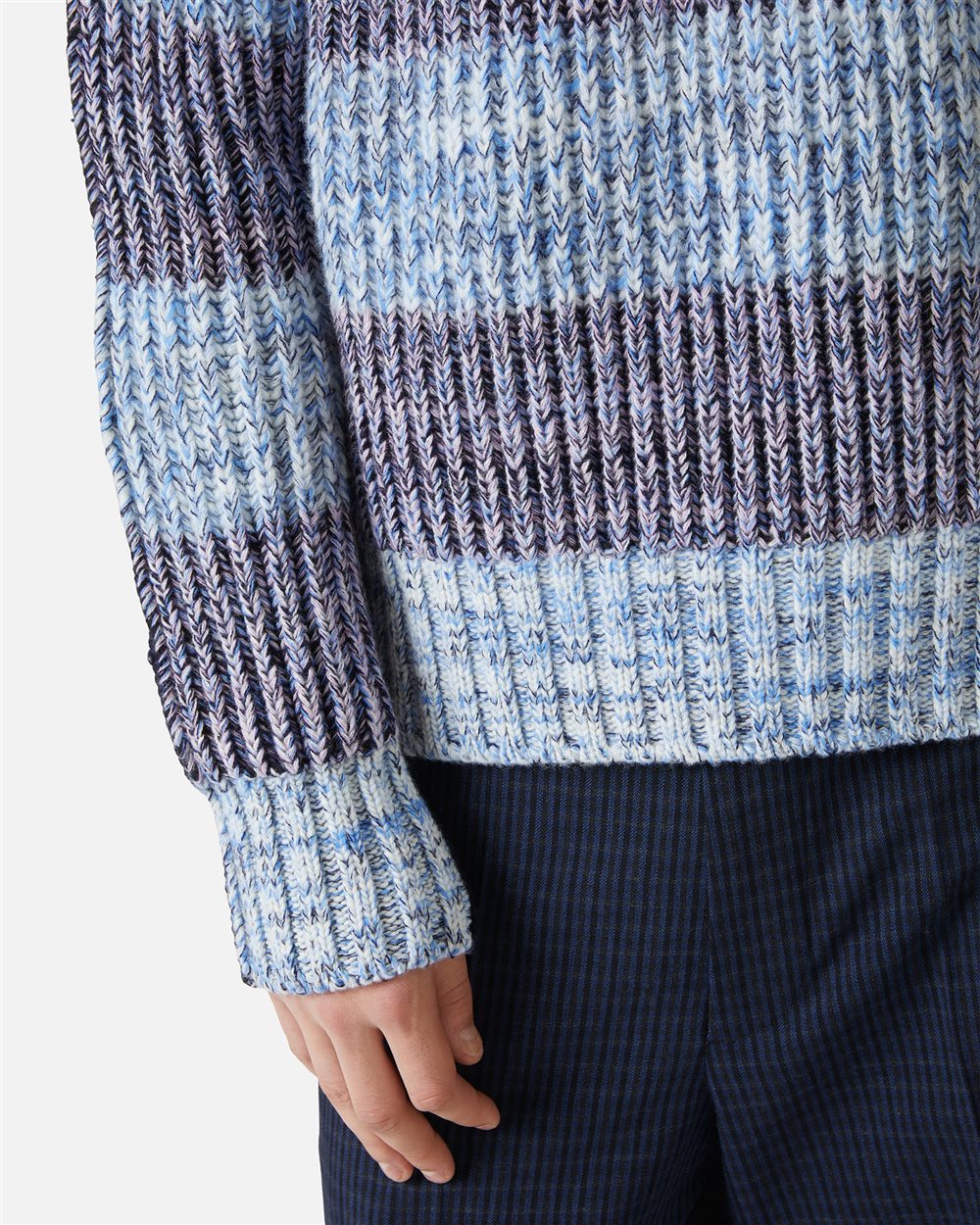 Maglia girocollo confort fit in lana nylon fantasia - Iceberg - Official Website