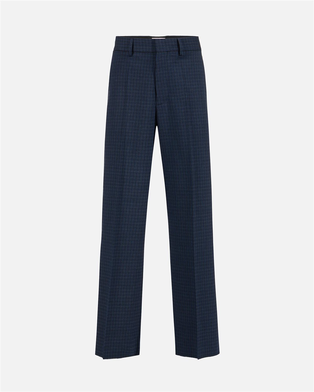 Comfort-fit trousers in blue and black check - Iceberg - Official Website