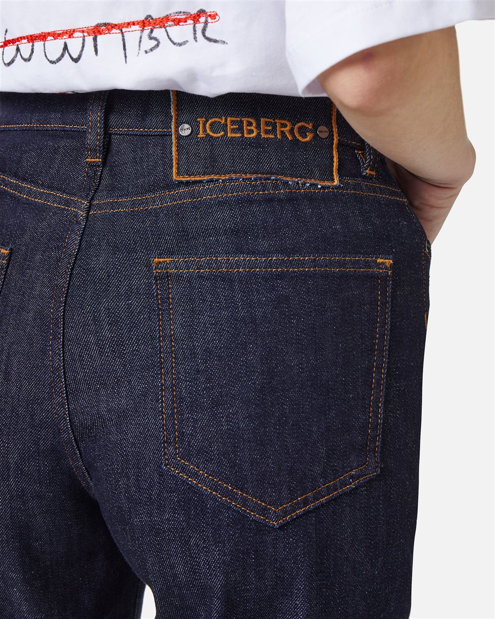 Indigo Skinny Flare Fit Jeans in Comfort Denim - Iceberg - Official Website