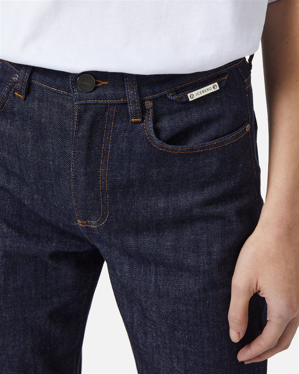 Indigo Skinny Flare Fit Jeans in Comfort Denim - Iceberg - Official Website