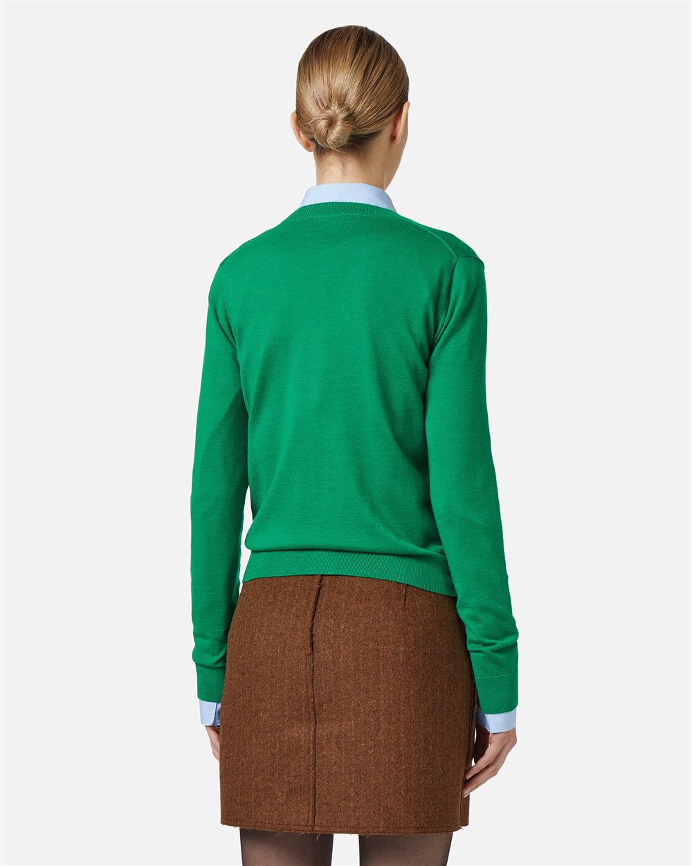 Emerald green cardigan with embroidered Iceberg Milano logo - Iceberg - Official Website