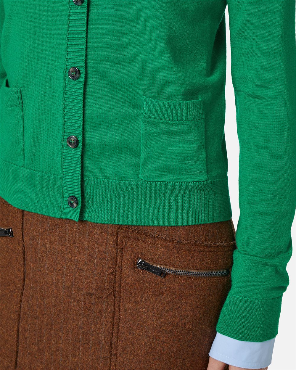 Emerald green cardigan with embroidered Iceberg Milano logo - Iceberg - Official Website