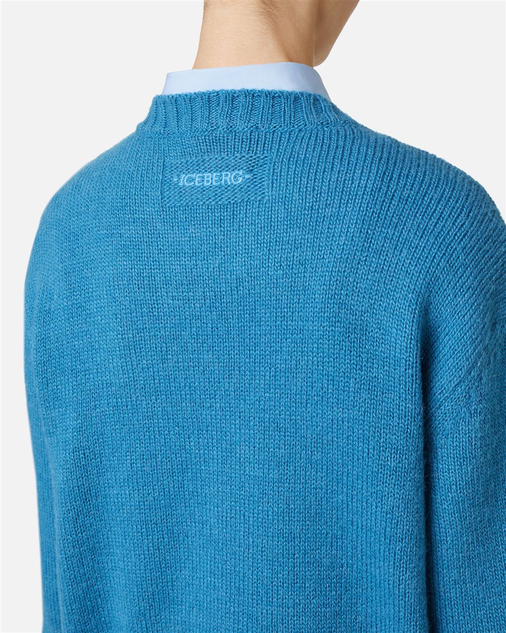 Dark blue comfort fit sweater with cartoon inlay - Iceberg - Official Website