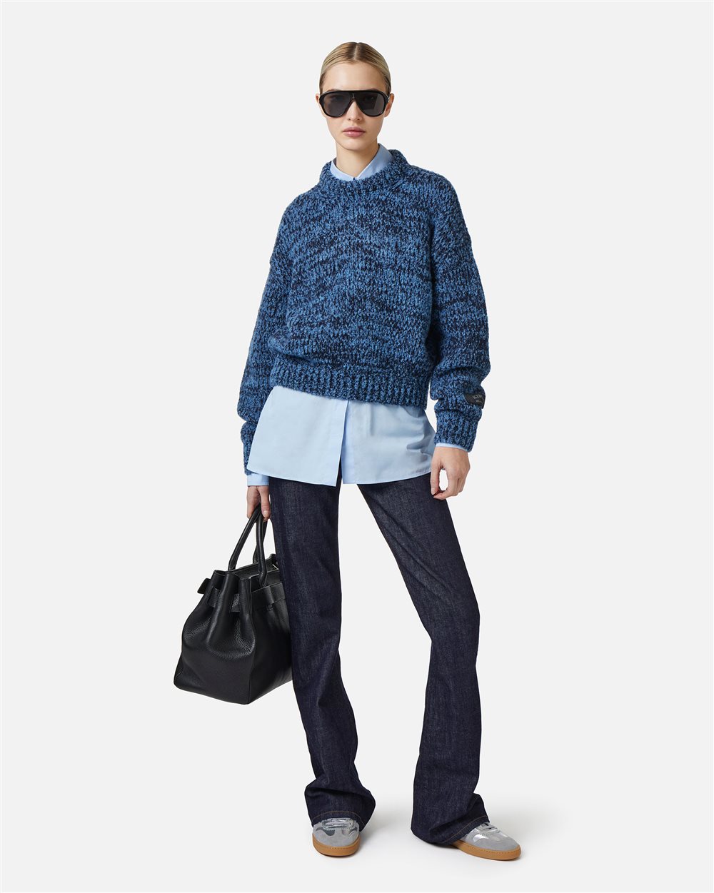Multicolor crew neck sweater comfort fit in wool and alpaca blend - Iceberg - Official Website