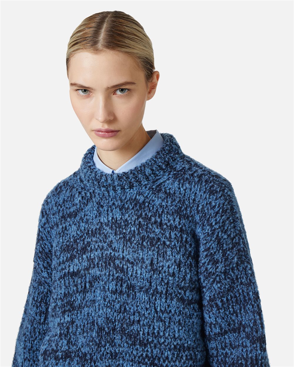 Multicolor crew neck sweater comfort fit in wool and alpaca blend - Iceberg - Official Website