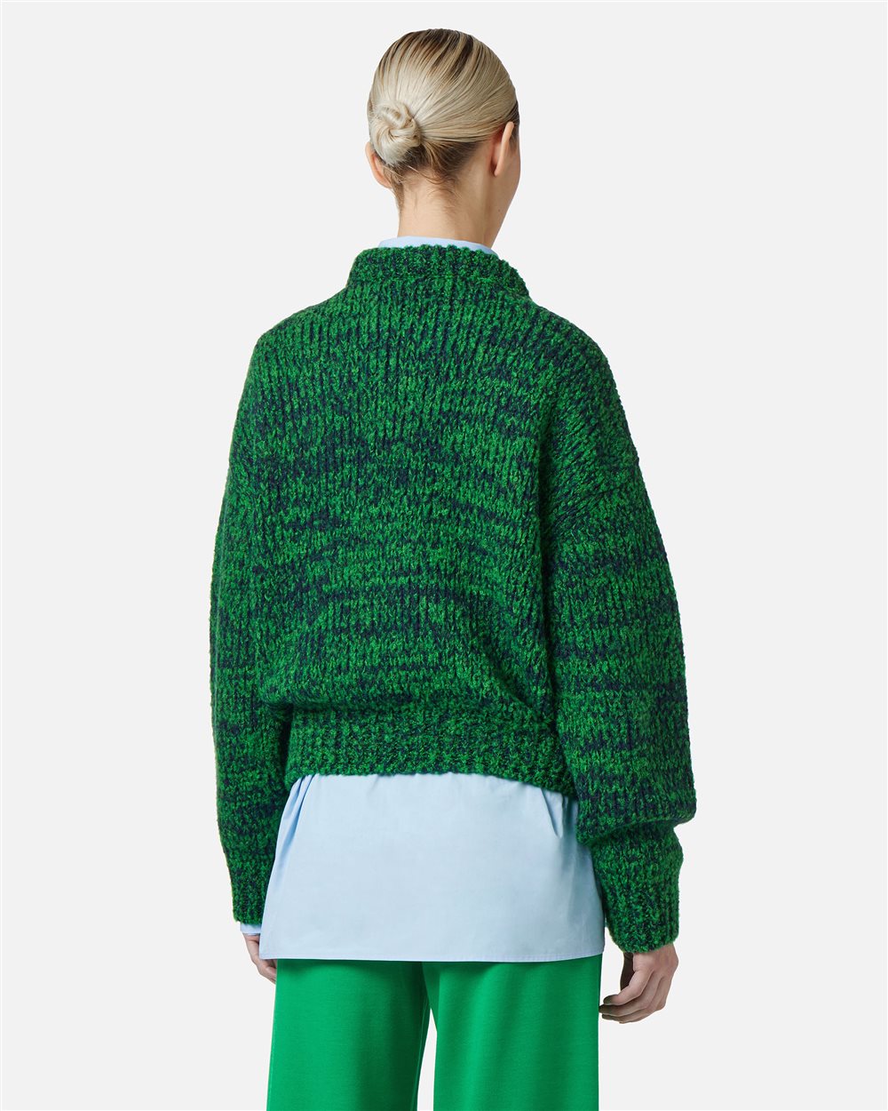 Multicolor crew neck sweater comfort fit in wool and alpaca blend - Iceberg - Official Website