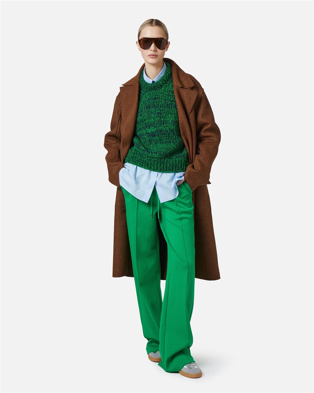 Multicolor crew neck sweater comfort fit in wool and alpaca blend - Iceberg - Official Website