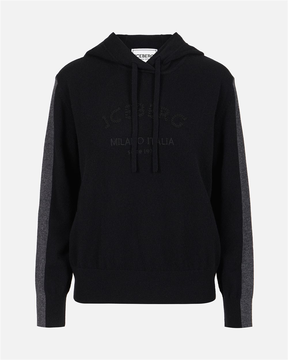 Black Cashmere Wool Hoodie - Iceberg - Official Website