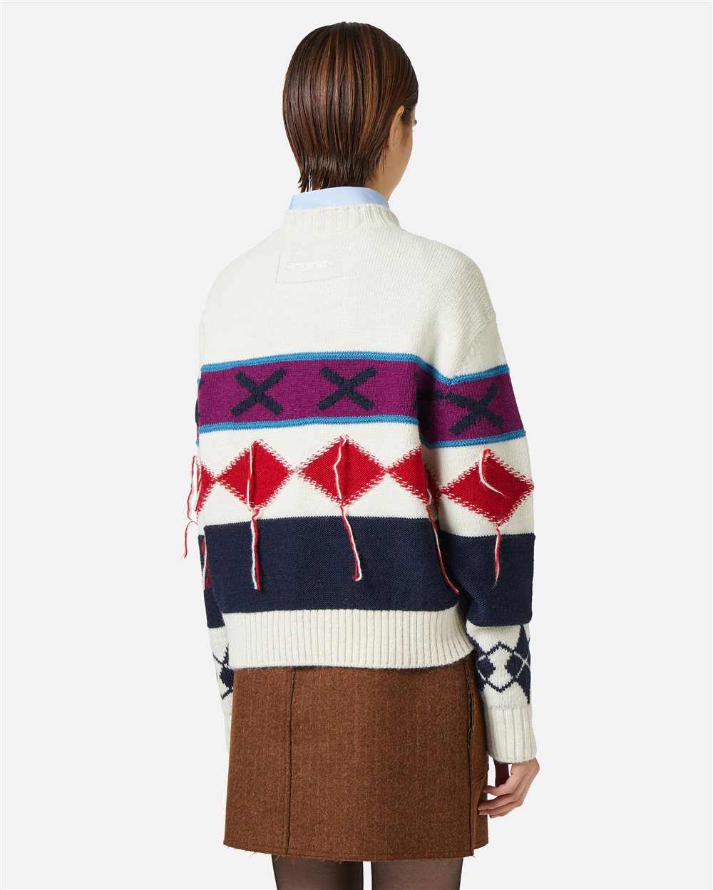 Crewneck sweater with diamond inlay - Iceberg - Official Website