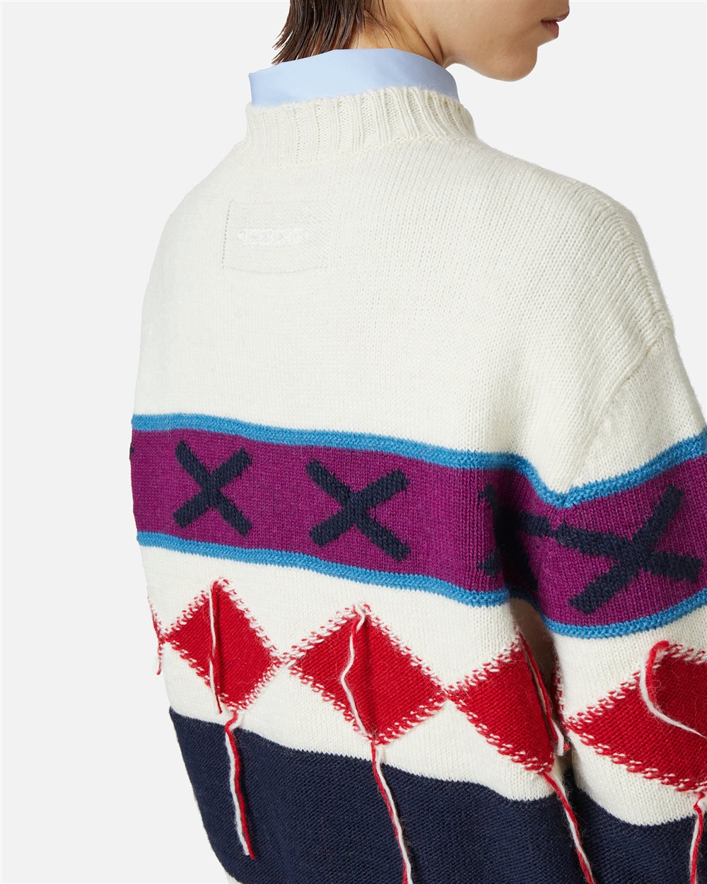 Crewneck sweater with diamond inlay - Iceberg - Official Website