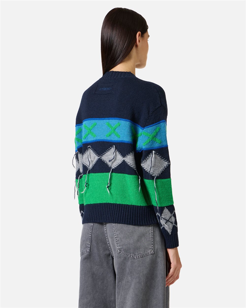 Crewneck sweater with diamond inlay - Iceberg - Official Website