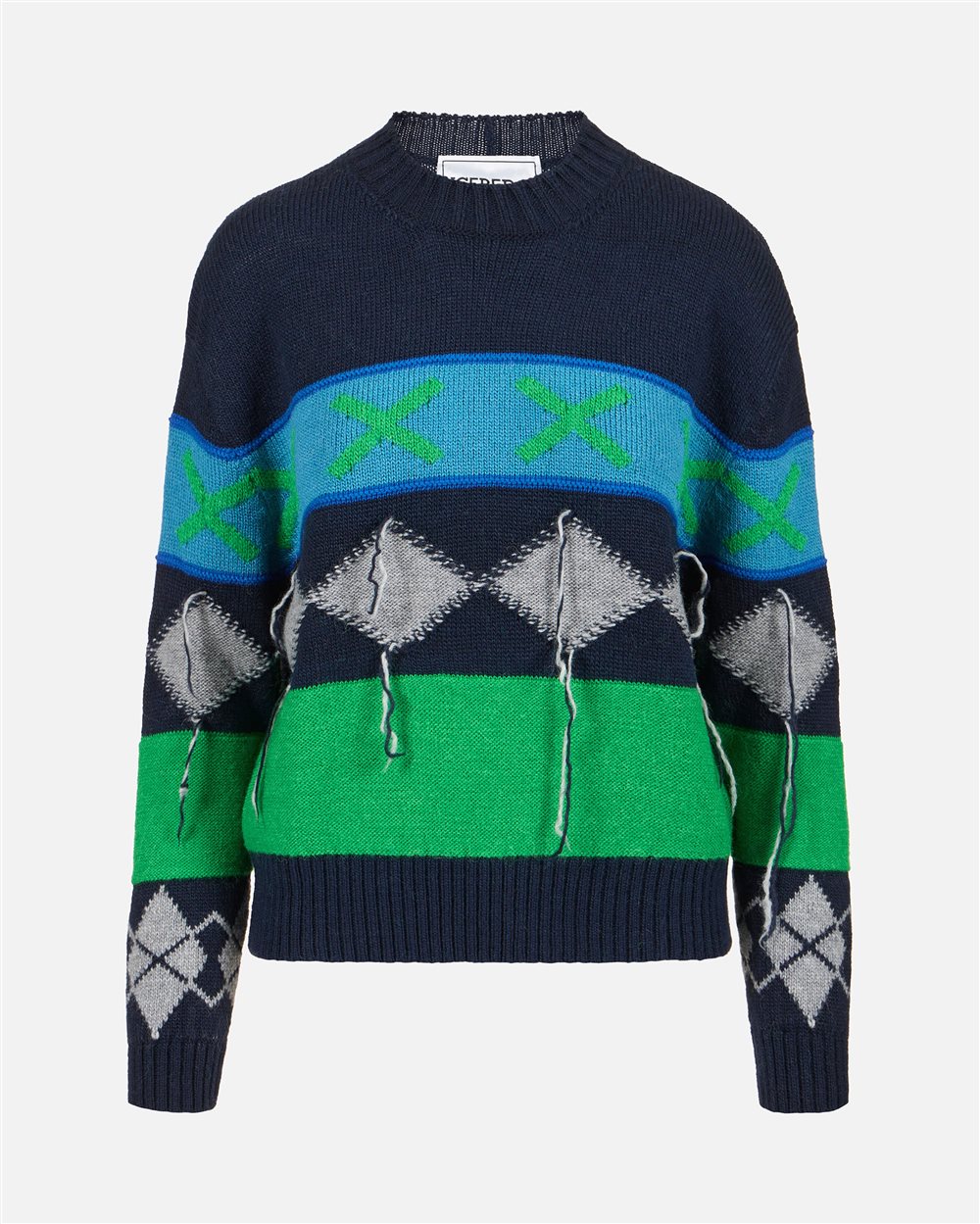 Crewneck sweater with diamond inlay - Iceberg - Official Website