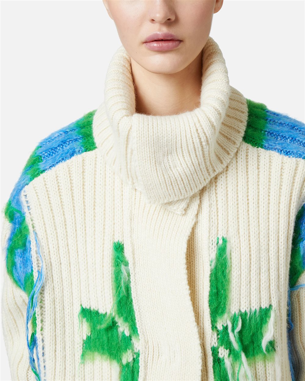 Strickjacke aus Wolle und Alpaka mit Hammerärmeln und originellen Details - Iceberg - Official Website