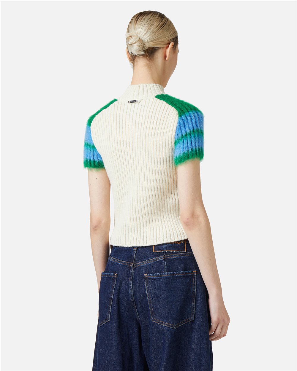 Short Sleeve Sweater in Wool and Alpaca - Iceberg - Official Website