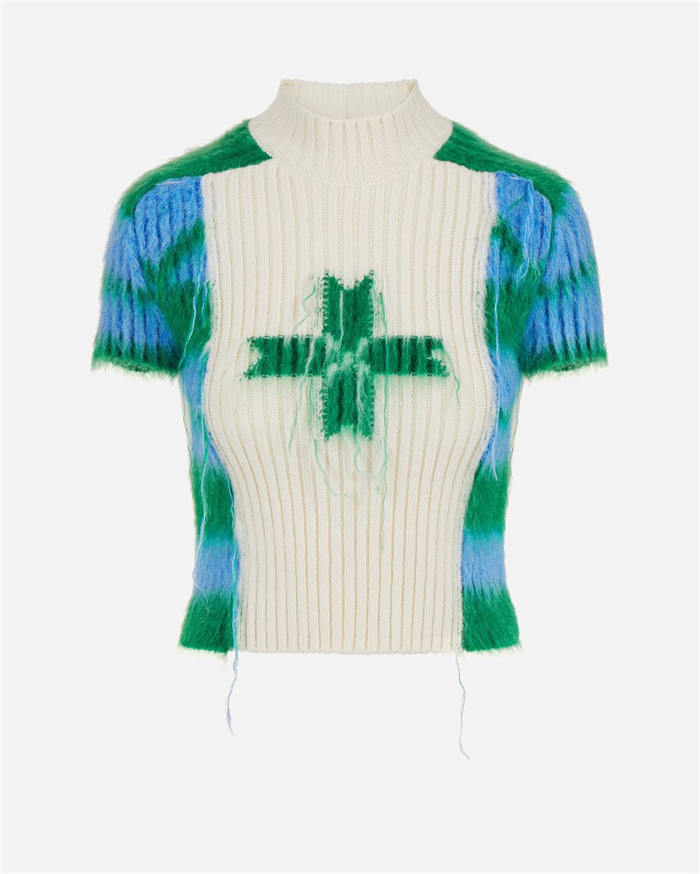 Short Sleeve Sweater in Wool and Alpaca - Iceberg - Official Website