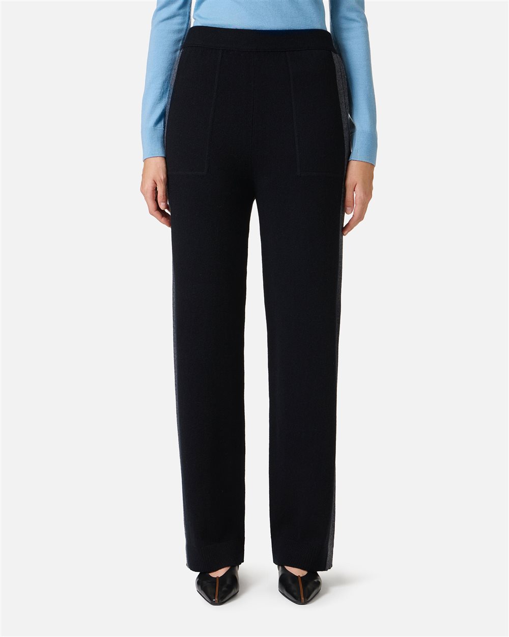 Black cashmere wool knit trousers - Iceberg - Official Website