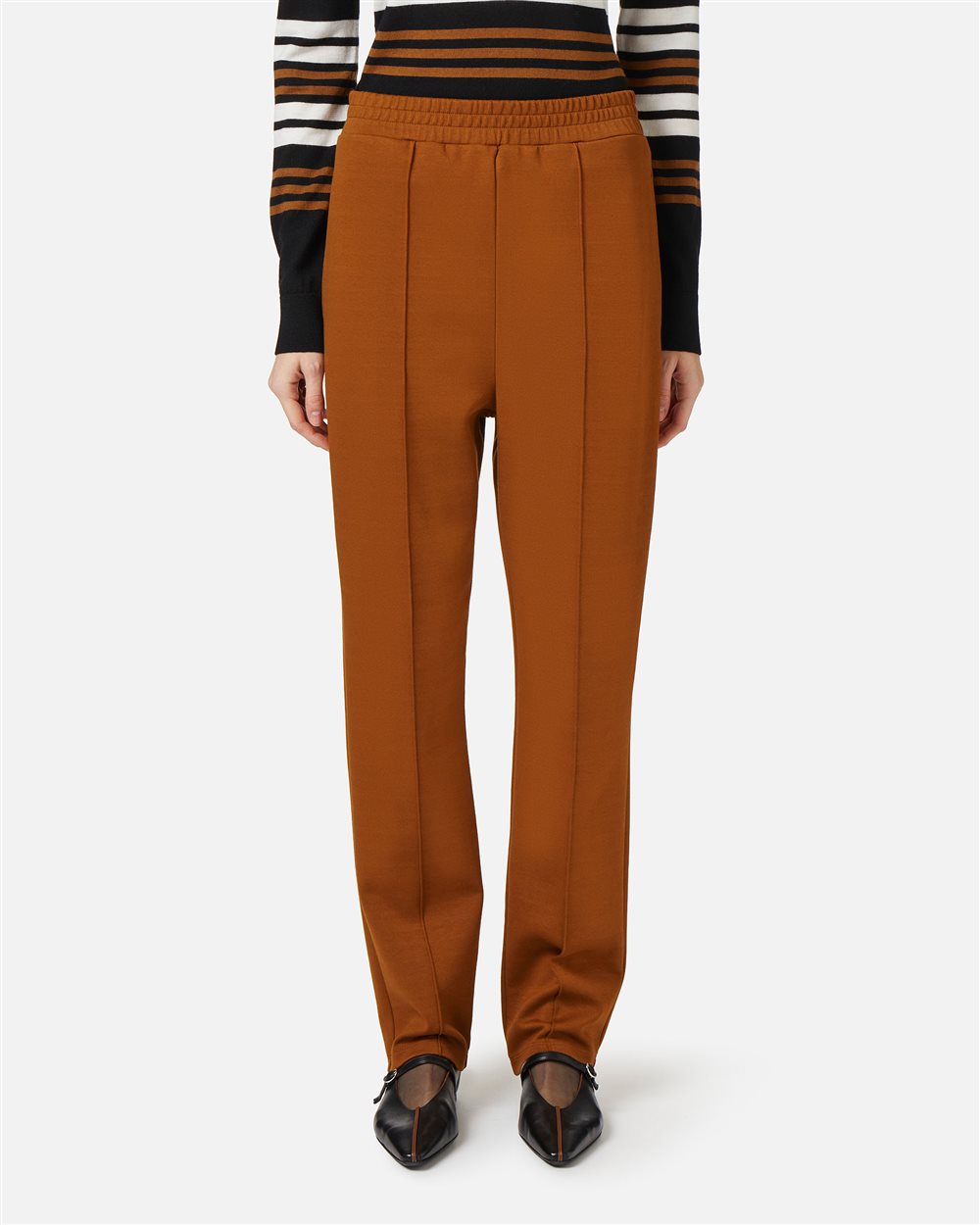 Hazelnut scuba trousers with Symbol logo on the back - Iceberg - Official Website
