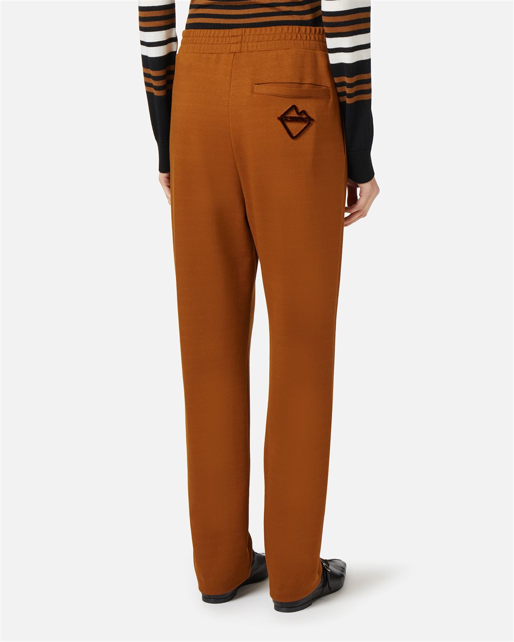Hazelnut scuba trousers with Symbol logo on the back - Iceberg - Official Website