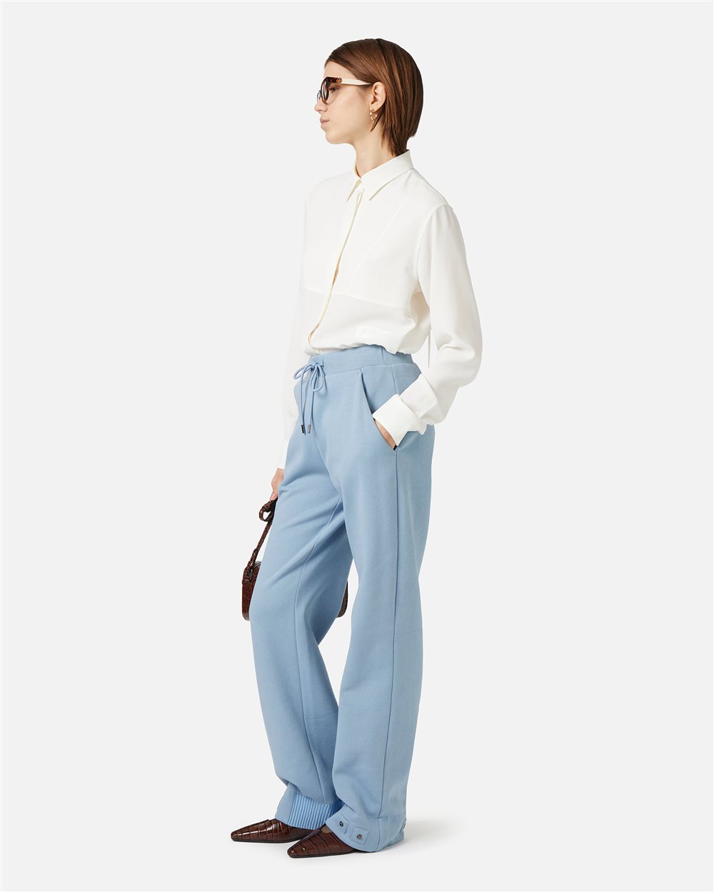 Jogger Fit aus nachhaltigem, gebürstetem Fleece, Puderblau - Iceberg - Official Website