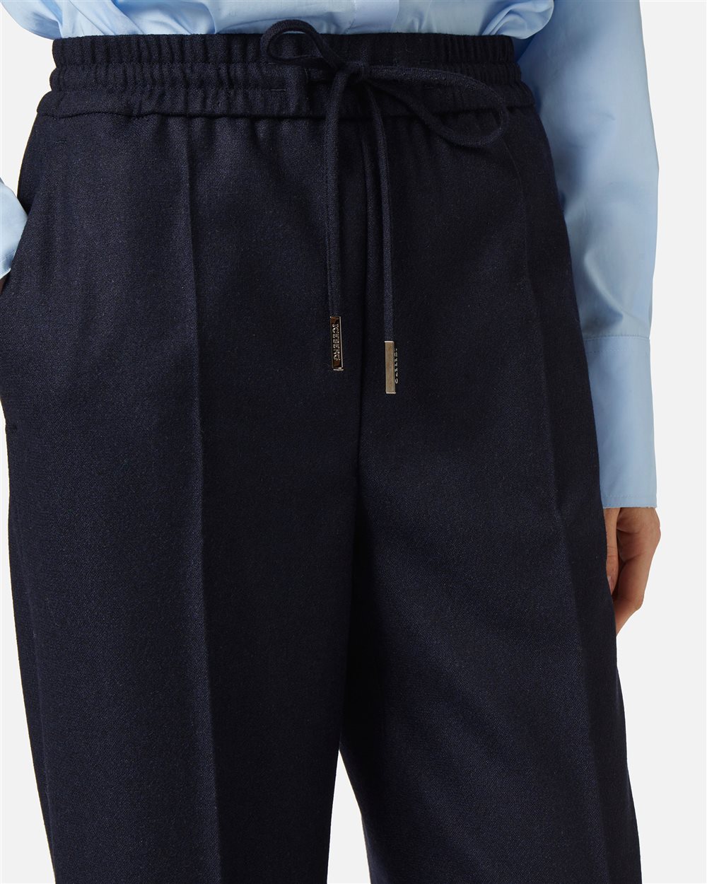 Jogger in lightweight bouclé blend of wool and technical silk - Iceberg - Official Website