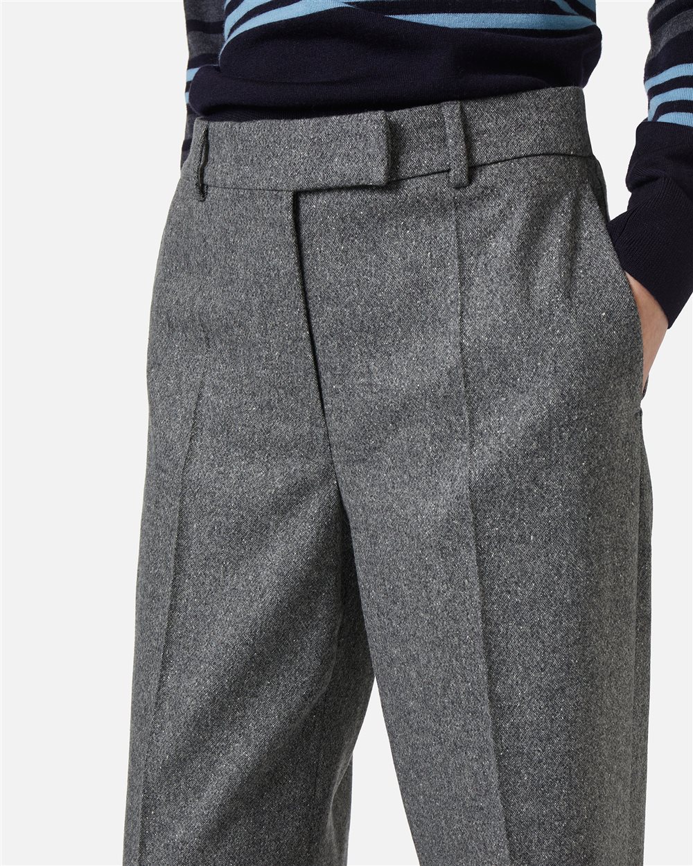 Jogger in bouclé leggero misto lana e seta tecnica - Iceberg - Official Website