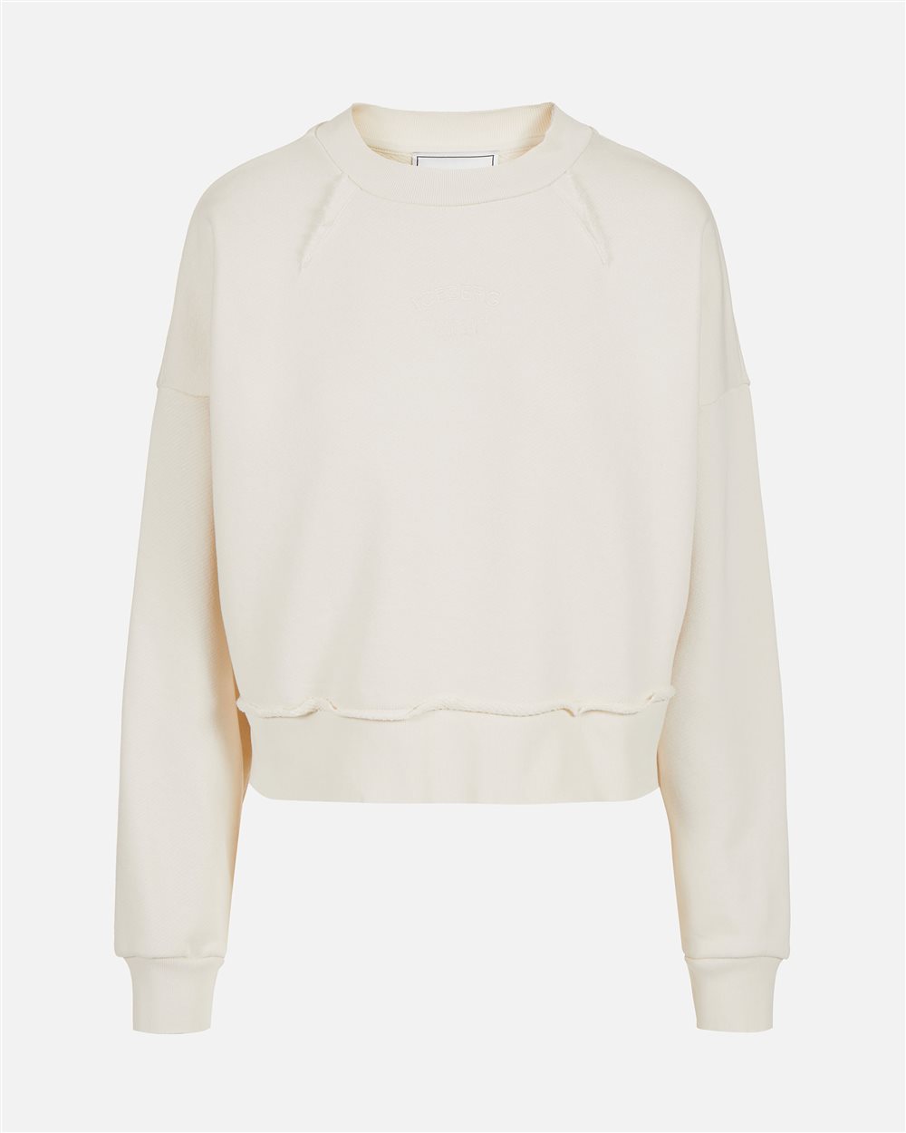 Vanilla Crewneck Sweatshirt in Cotton with Front Embroidery - Iceberg - Official Website