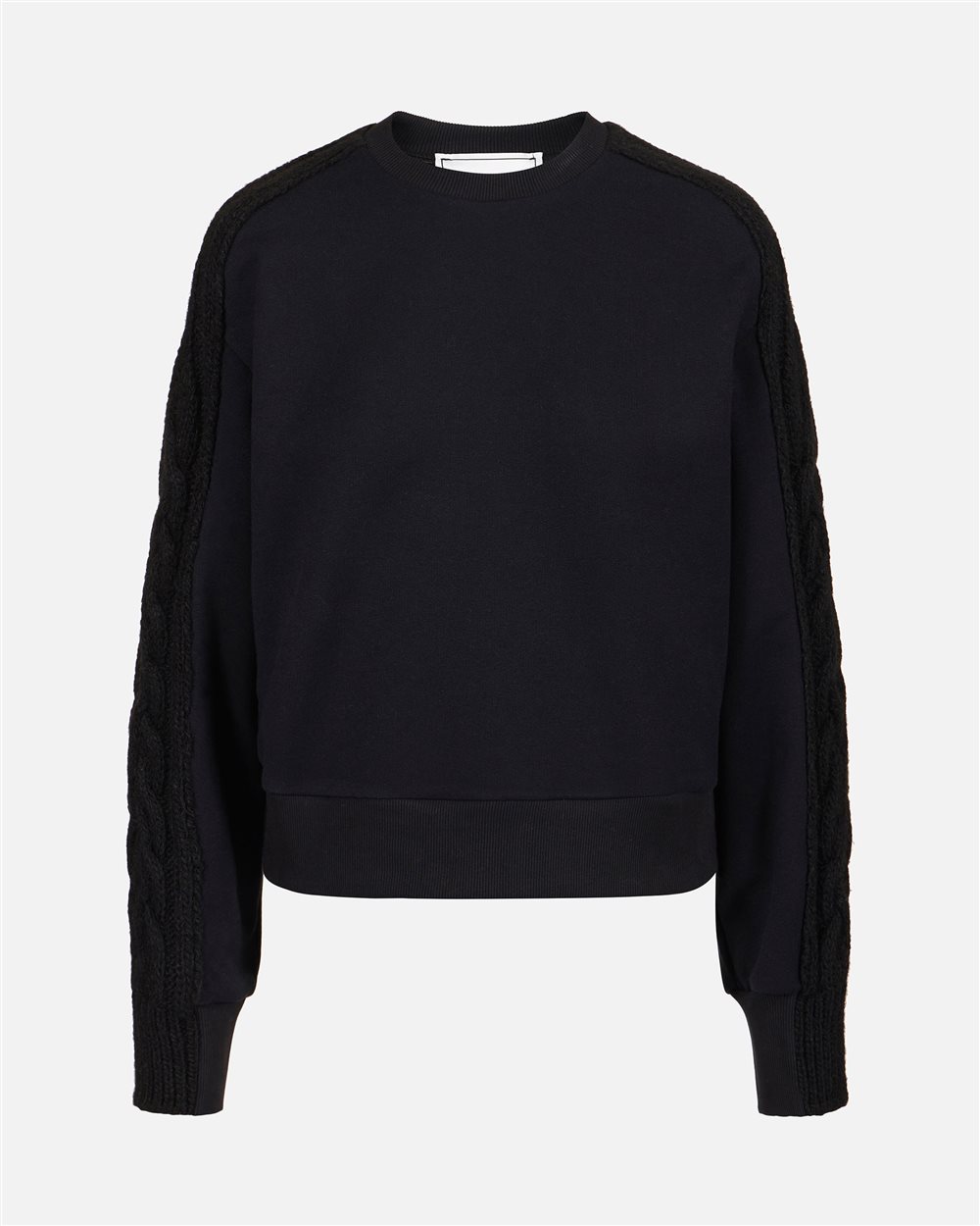 Fashion fit sweatshirt in cotton brushed fleece with braid detail - Iceberg - Official Website