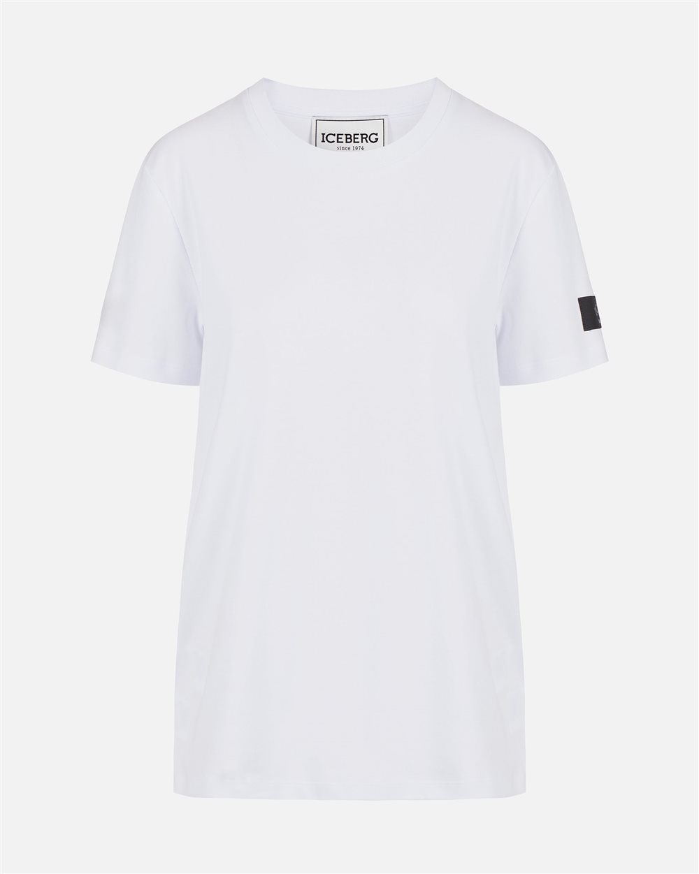 Optical white T-shirt with tailored label on the sleeve - Iceberg - Official Website