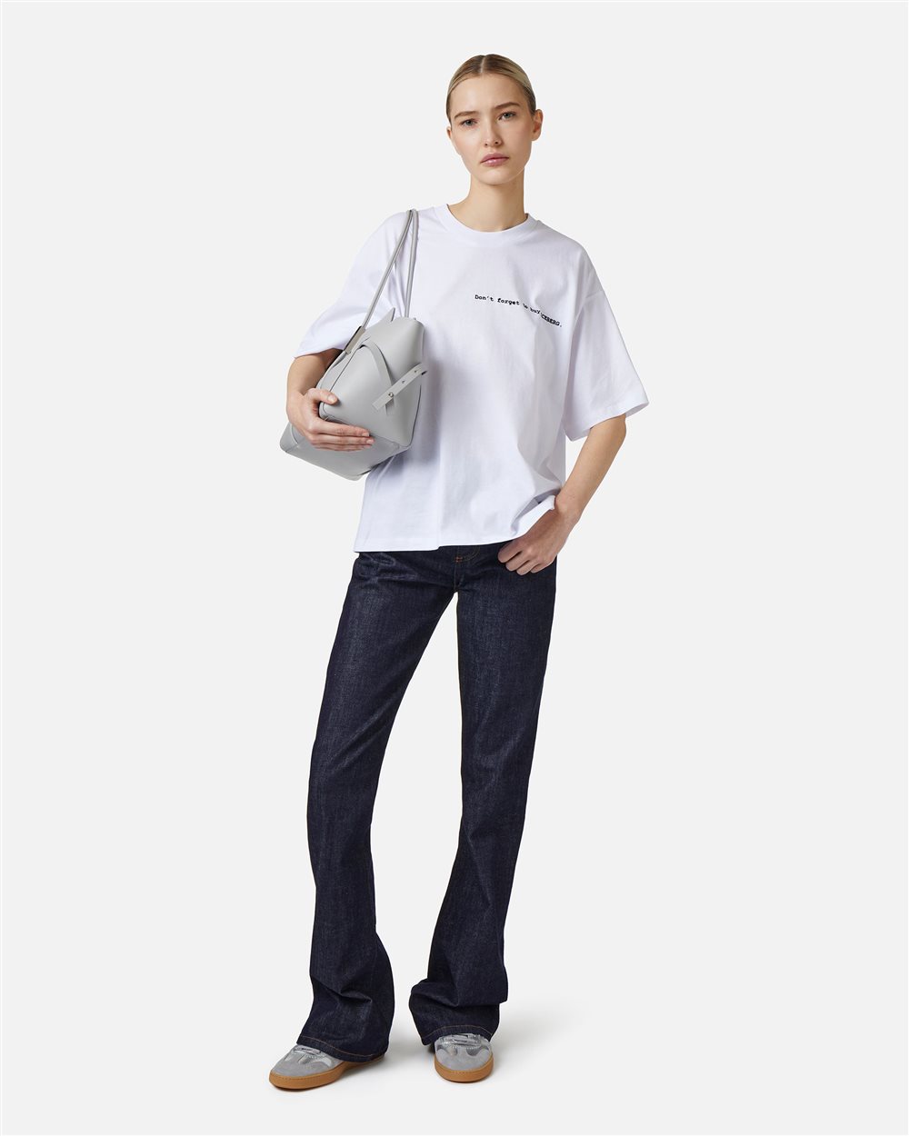 Relaxed fit optical white cotton jersey T-shirt with front and back graphics - Iceberg - Official Website