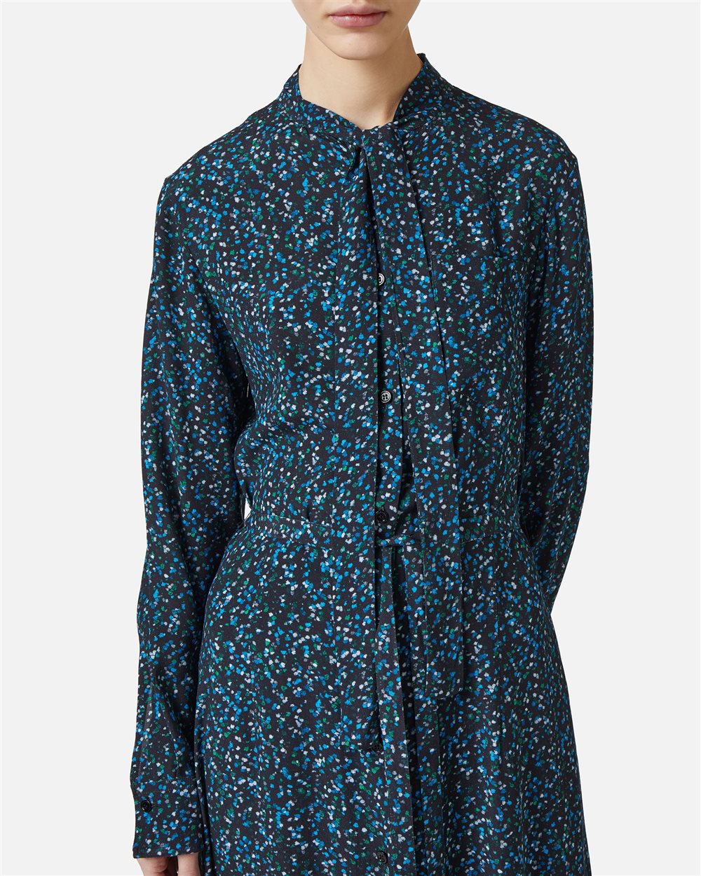 New shape dress with black and green background print in eco-true viscose - Iceberg - Official Website