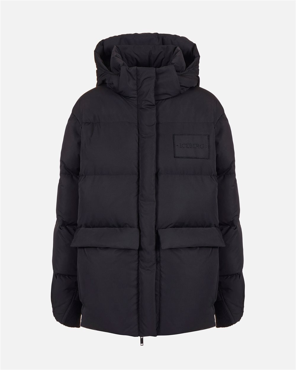 Real feather down jacket with embroidered logo patch - Iceberg - Official Website