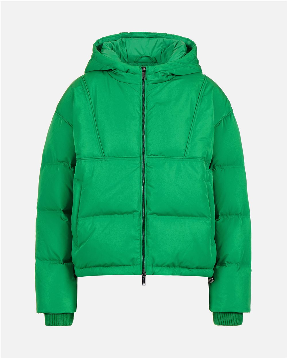 Short down jacket in real feather with logo plate - Iceberg - Official Website