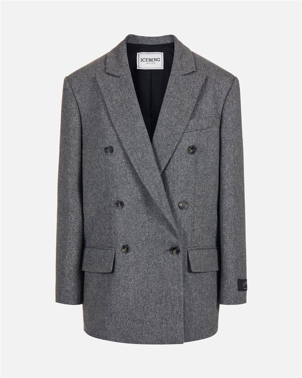 Double-breasted jacket in lightweight bouclé with tailored finishes - Iceberg - Official Website