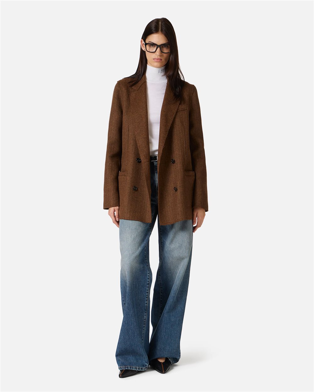 Reversible double-breasted jacket in double-face cloth - Iceberg - Official Website