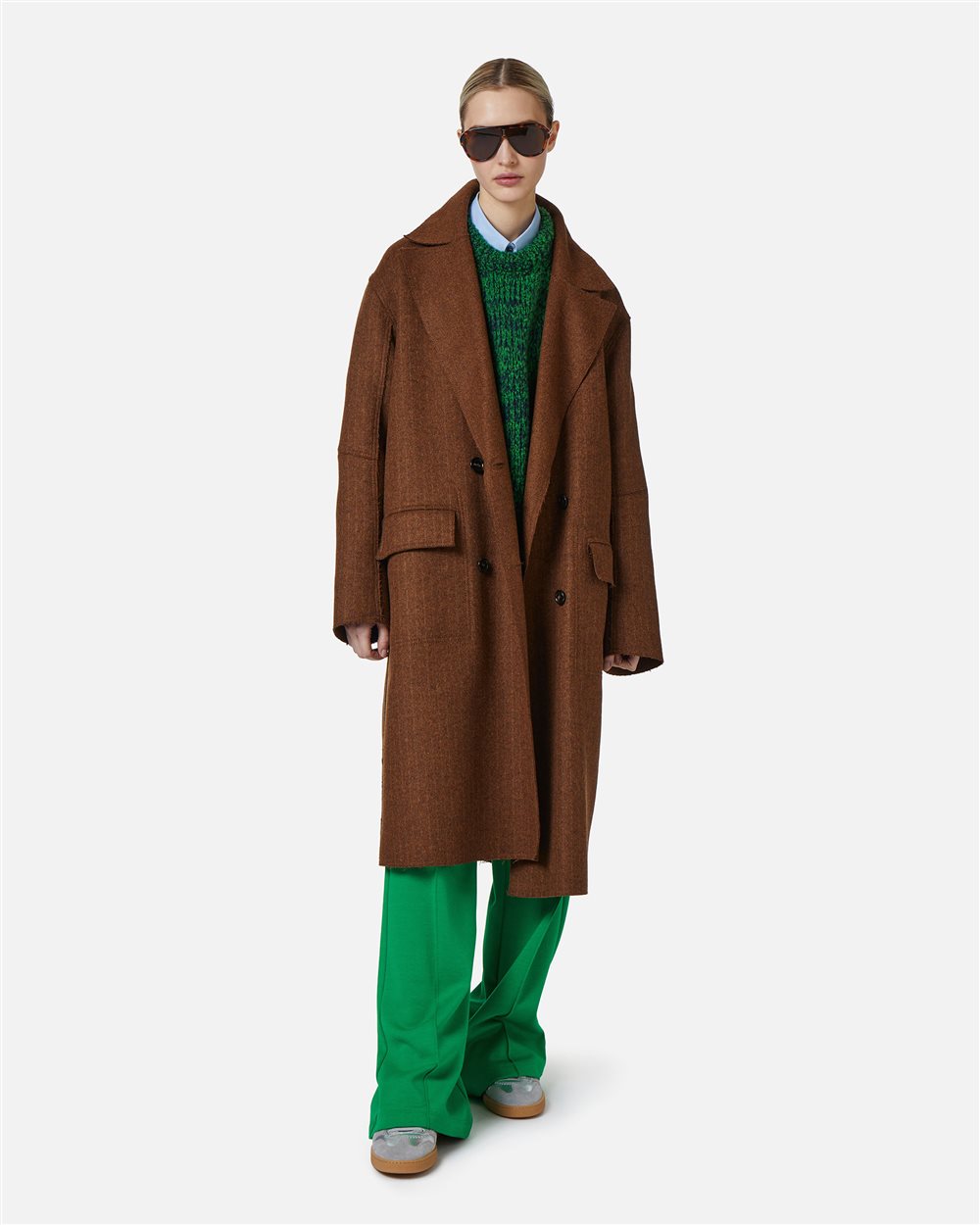 Reversible double-breasted coat in double-face cloth - Iceberg - Official Website