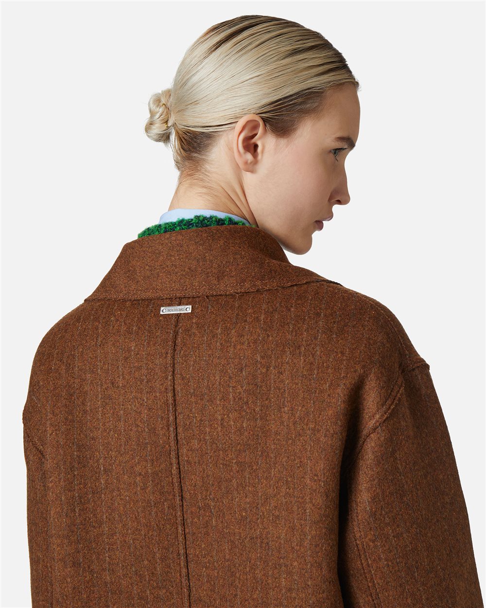 Reversible double-breasted coat in double-face cloth - Iceberg - Official Website