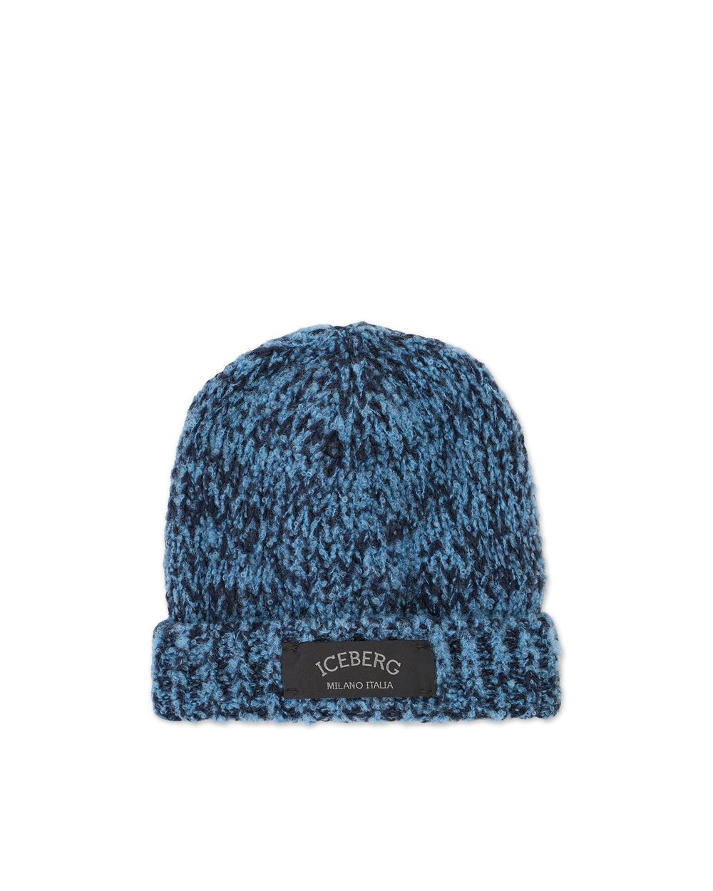 Multicolor knitted hat with Iceberg sartorial label - Iceberg - Official Website