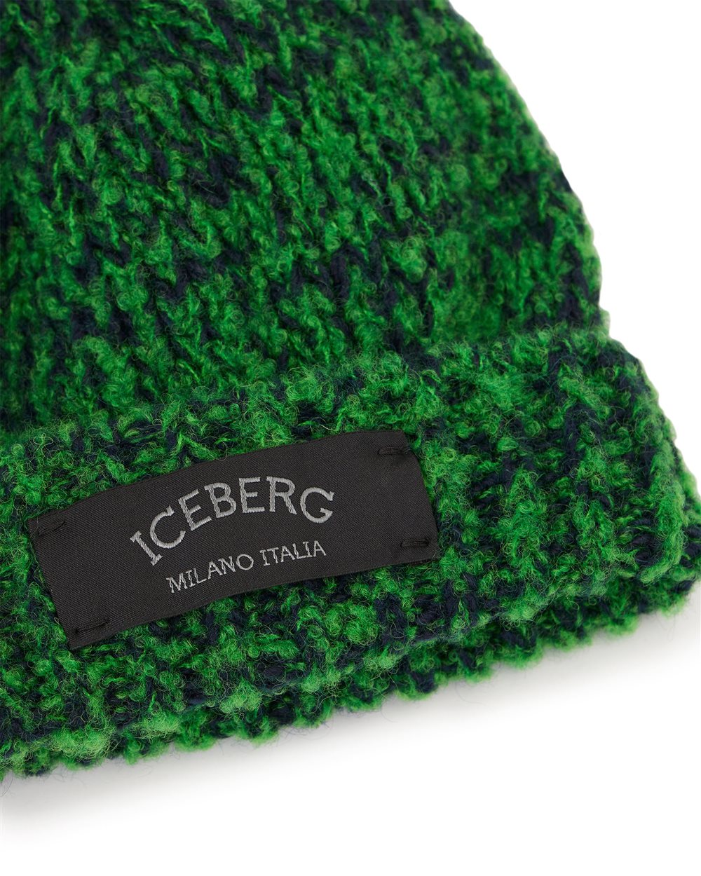 Multicolor knitted hat with Iceberg sartorial label - Iceberg - Official Website