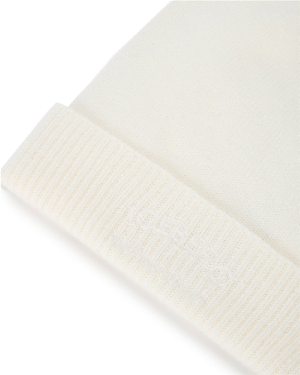 Milk white cashmere hat with tone-on-tone embroidery - Iceberg - Official Website