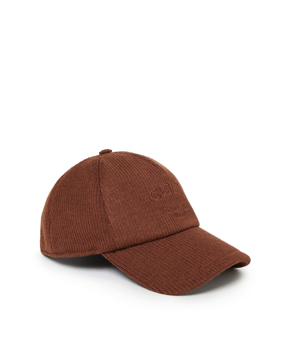 Hazelnut Ribbed Knit Baseball Cap with Iceberg Embroidery - Iceberg - Official Website