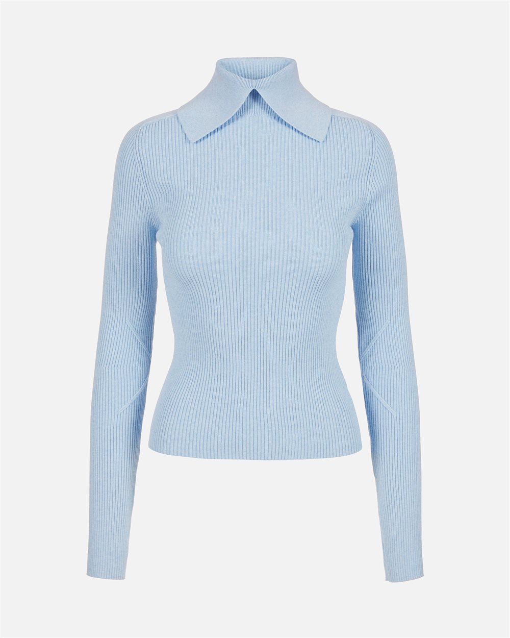 Slim-fit mock turtleneck sweater in light blue stretch viscose - Iceberg - Official Website