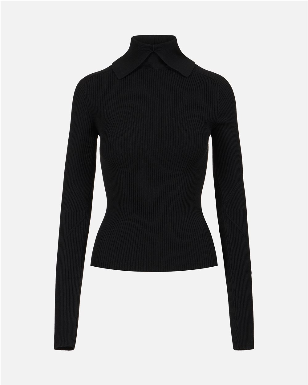 Slim-fit mock turtleneck sweater in black stretch viscose - Iceberg - Official Website