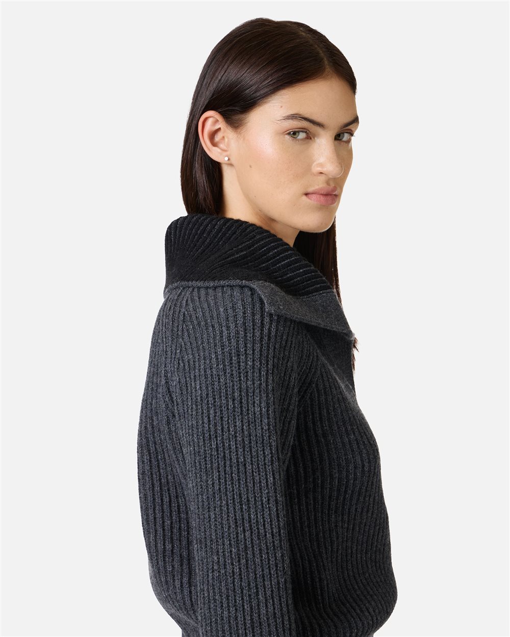 Regular-fit polo shirt in dark gray melange lambswool - Iceberg - Official Website