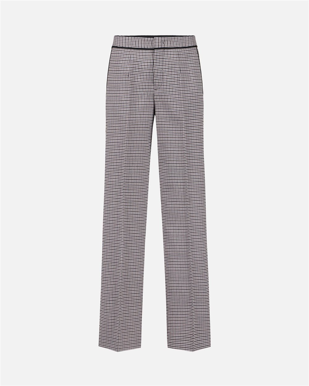 Relaxed-fit, low-rise trousers in fuchsia and black check fabric - Iceberg - Official Website