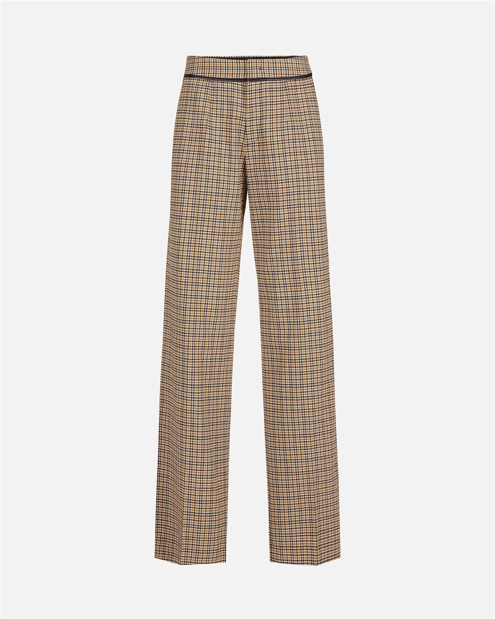 Relaxed-fit, low-rise trousers in brown and camel check fabric - Iceberg - Official Website