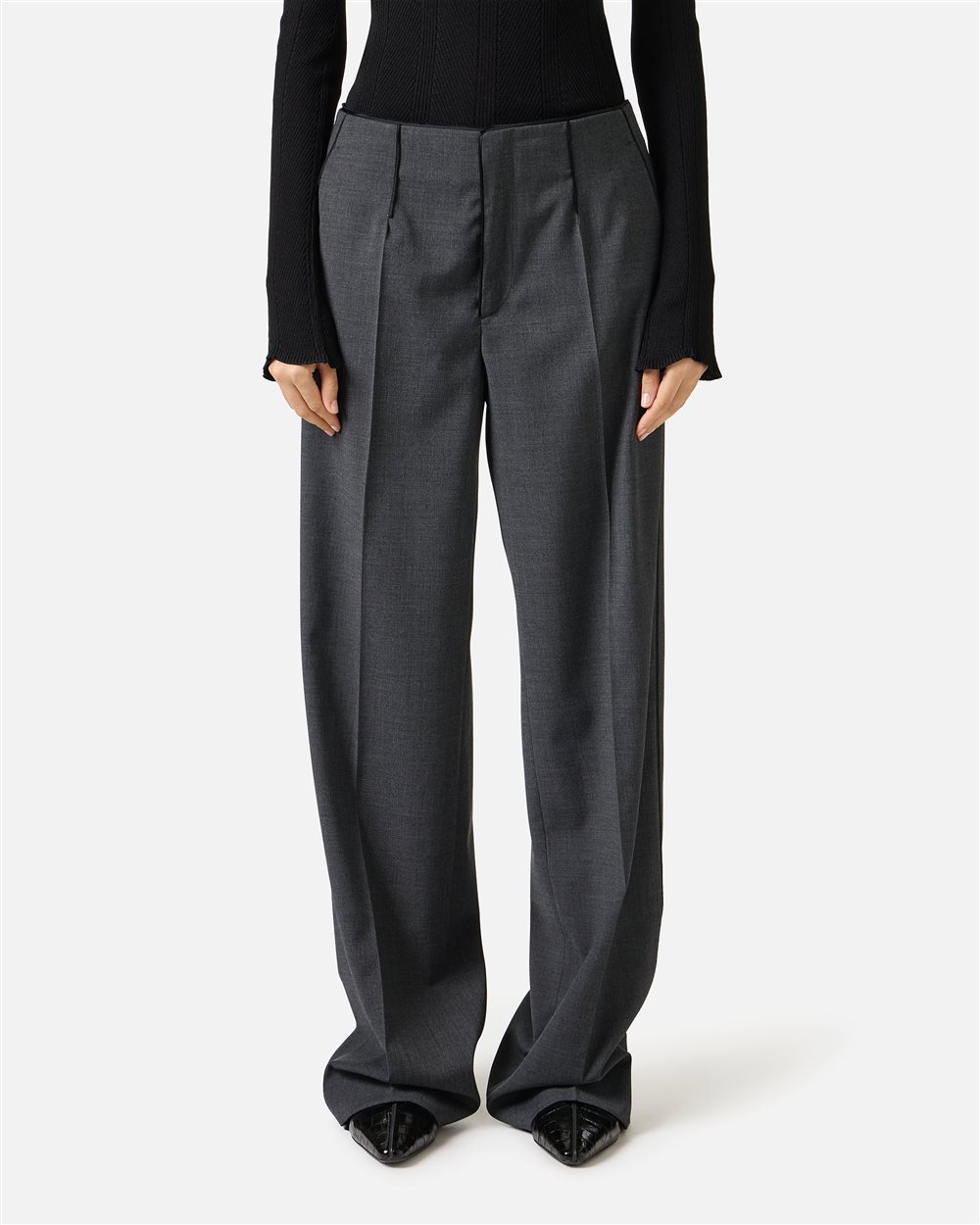 Relaxed-fit trousers in cool, technical stretch wool - Iceberg - Official Website