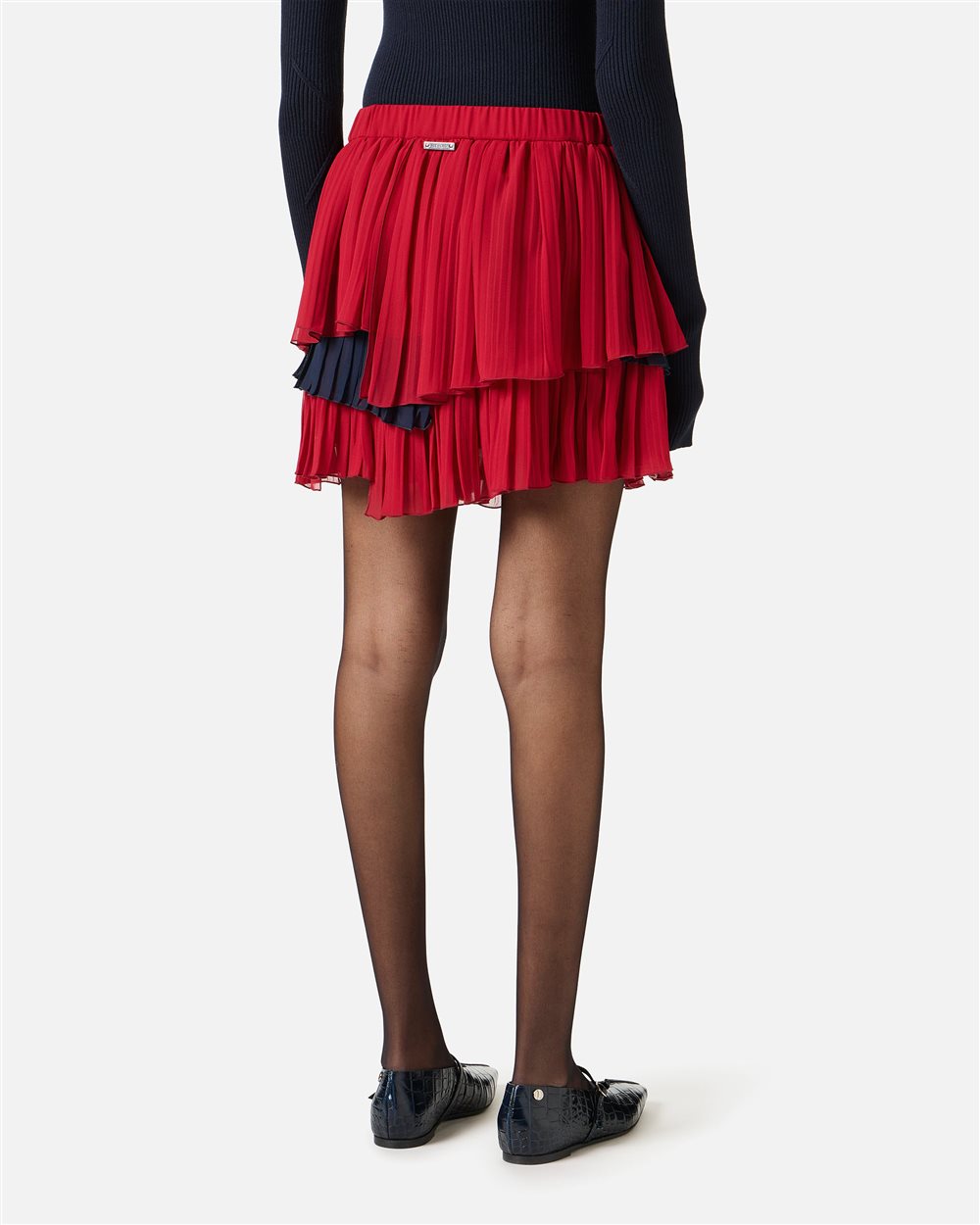New shape relaxed fit skirt in red technical chiffon - Iceberg - Official Website