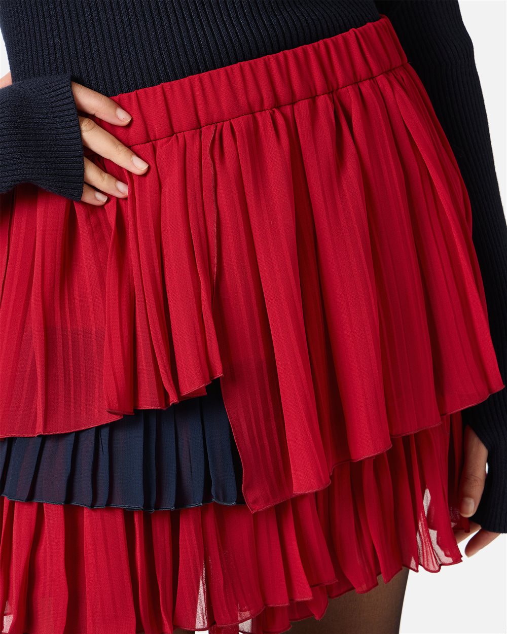 New shape relaxed fit skirt in red technical chiffon - Iceberg - Official Website