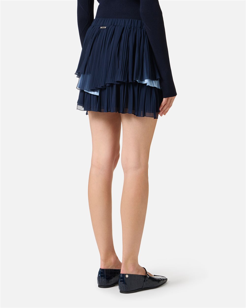 New shape relaxed fit skirt in blue technical chiffon - Iceberg - Official Website