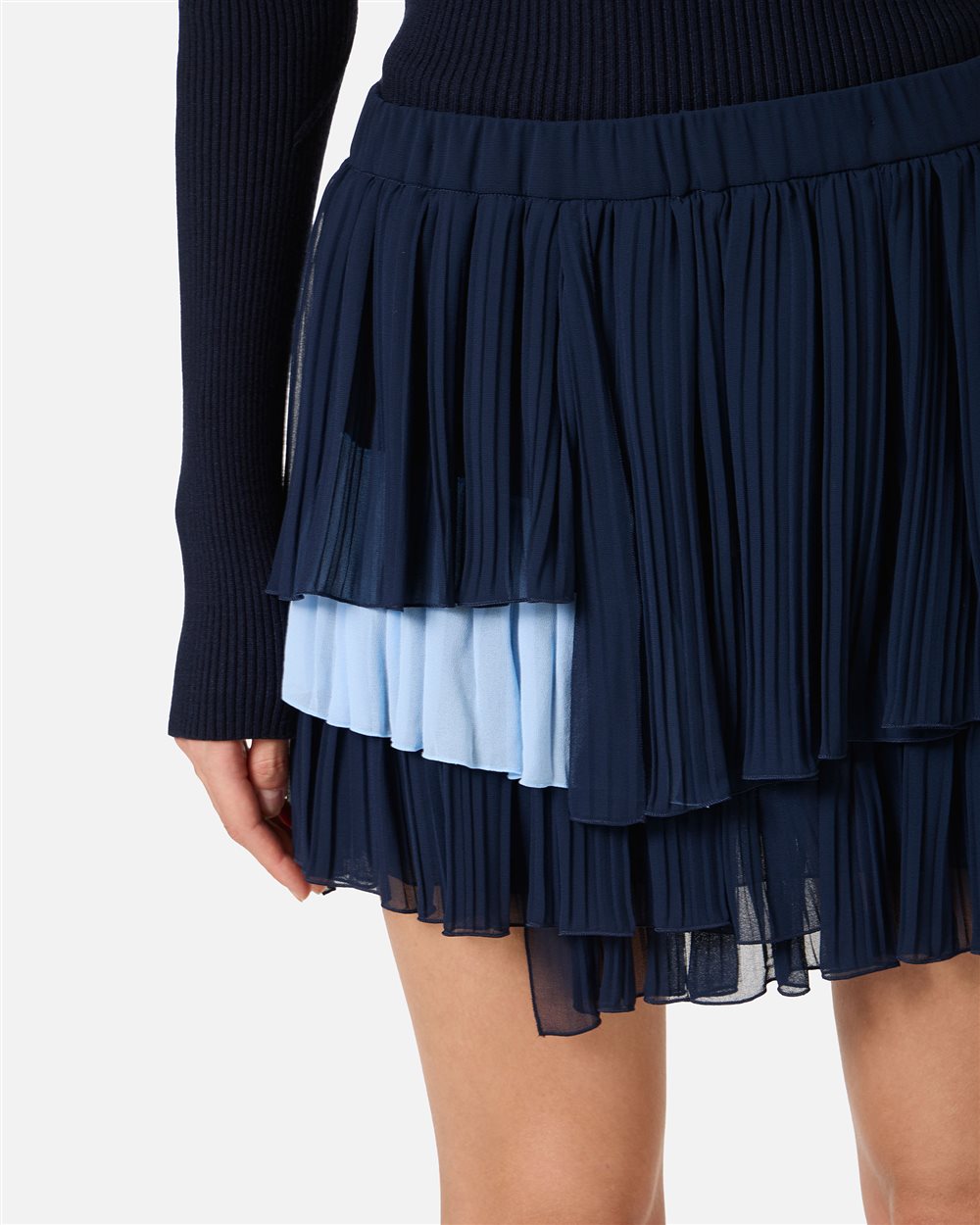 New shape relaxed fit skirt in blue technical chiffon - Iceberg - Official Website